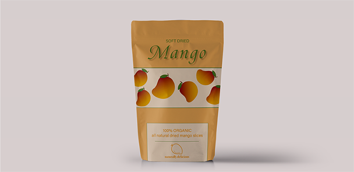 Mango snack package mockup
